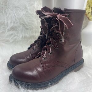 Arizona Jean Red Leather Chunky Booties For Women Size 8